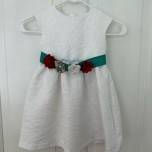 Mayoral White A-Line Dress with Blue Floral Accents